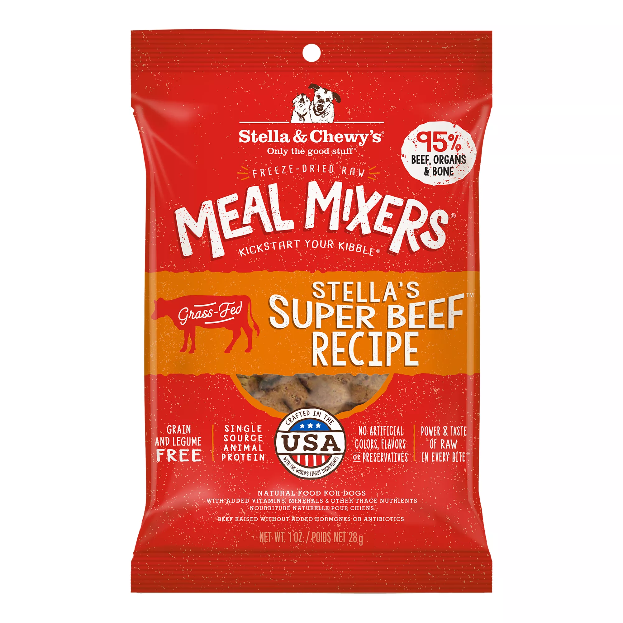 Stella & Chewy's Freeze-Dried Raw Meal Mixers All Life Stages Dog Food Topper - Super Beef