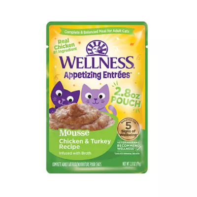 Wellness® Appetizing Entrees Adult Cat Wet Food - Grain Free, Mousse, 2.8 Oz - Image 1
