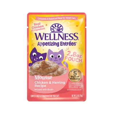 Wellness® Appetizing Entrees Adult Cat Wet Food - Grain Free, Mousse, 2.8 Oz - Image 1