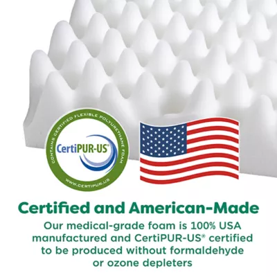 FurHaven Plush & Grid Cord Memory-Top Deluxe L-Chaise, Mink - Image 3