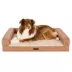 FurHaven Textured Plush & Coated Polyester Memory-Top Modern Sofa Pet Bed, Camel, Jumbo image thumbnail 1