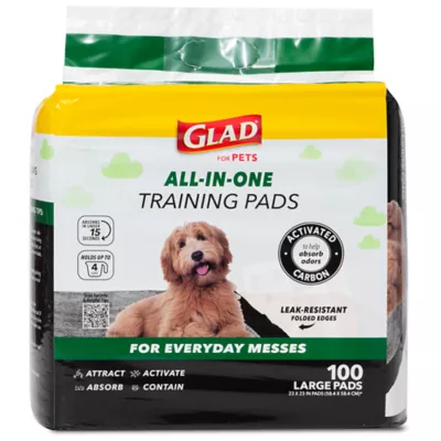 Product Glad for Pets Activated Carbon Training Pads for Puppies and Senior Dogs, 23" x 23" 100ct