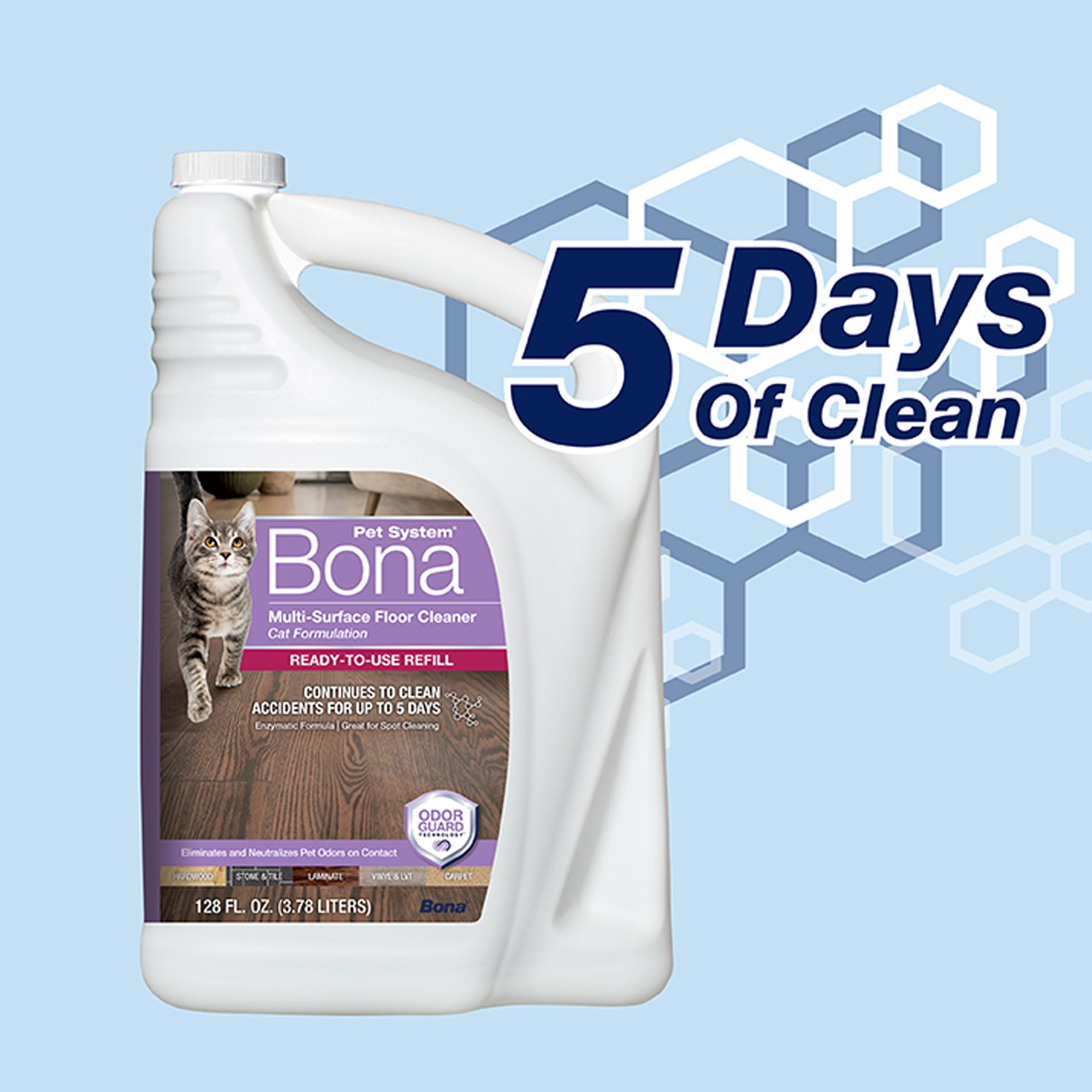 Bona® Pet System Multi-Surface Floor Cleaner Refill, Cat Formula, Safe for Hard-Surfaces & Carpet - thumbnail 5