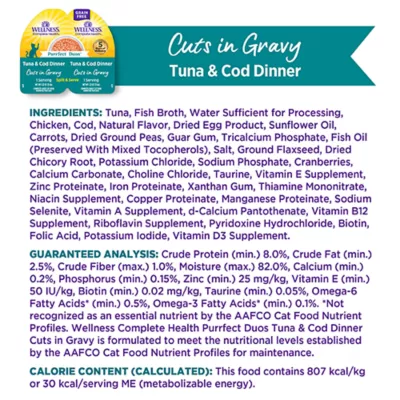 Product Wellness® Purrfect Duos Adult Cat Wet Food - Natural, Grain Free, Cuts, 2.64 OZ