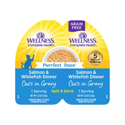 Wellness® Purrfect Duos Adult Cat Wet Food - Natural, Grain Free, Cuts, 2.64 OZ - Image 1