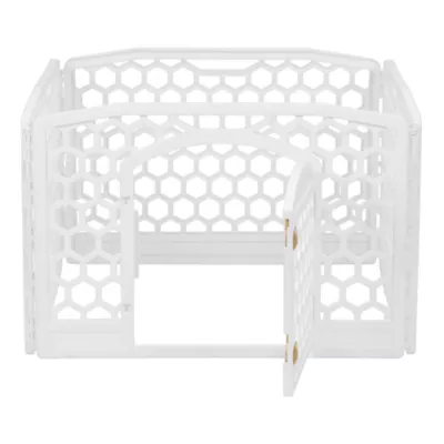 Product IRIS, 24-inch Exercise Multi-Panel Pet Playpen with Door, White