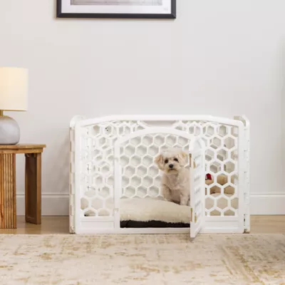 Product IRIS, 24-inch Exercise Multi-Panel Pet Playpen with Door, White