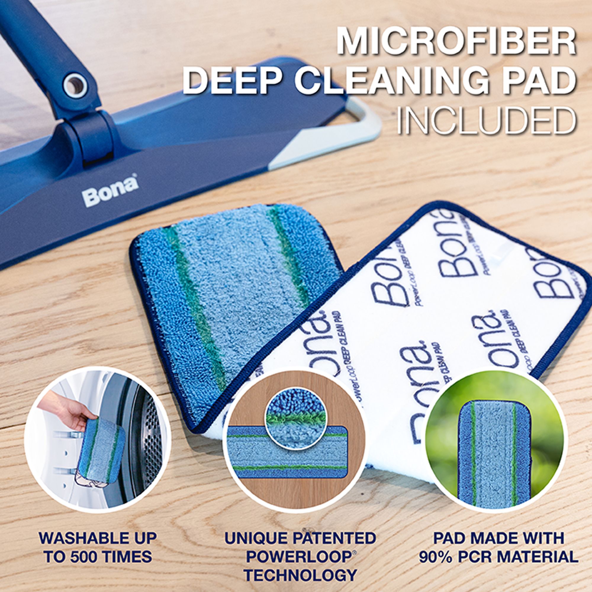 Bona® Pet System Premium Microfiber Mop for Multi-Surface Floors, Includes Washable Microfiber Pad - thumbnail 5