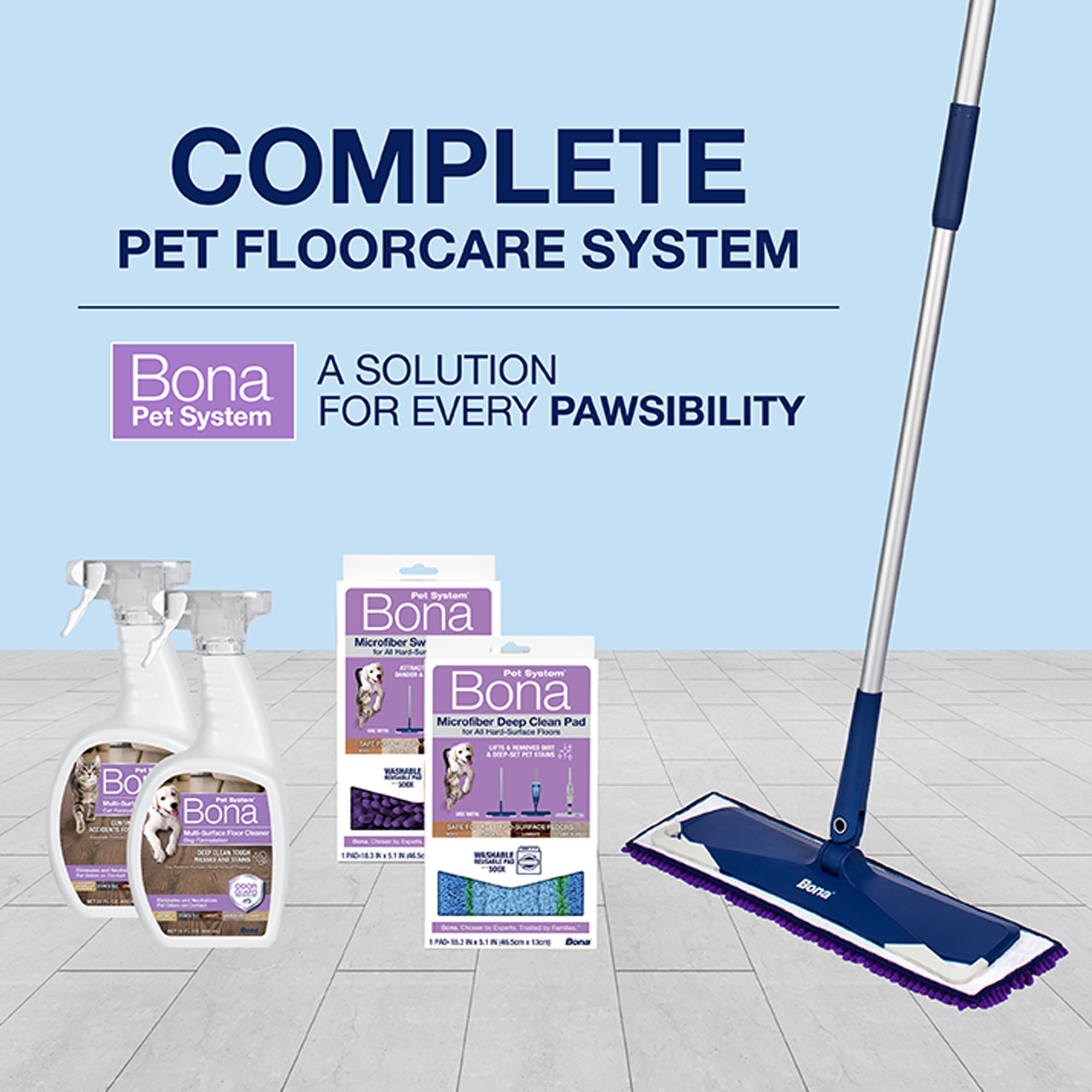 Bona® Pet System Premium Microfiber Mop for Multi-Surface Floors, Includes Washable Microfiber Pad - thumbnail 6