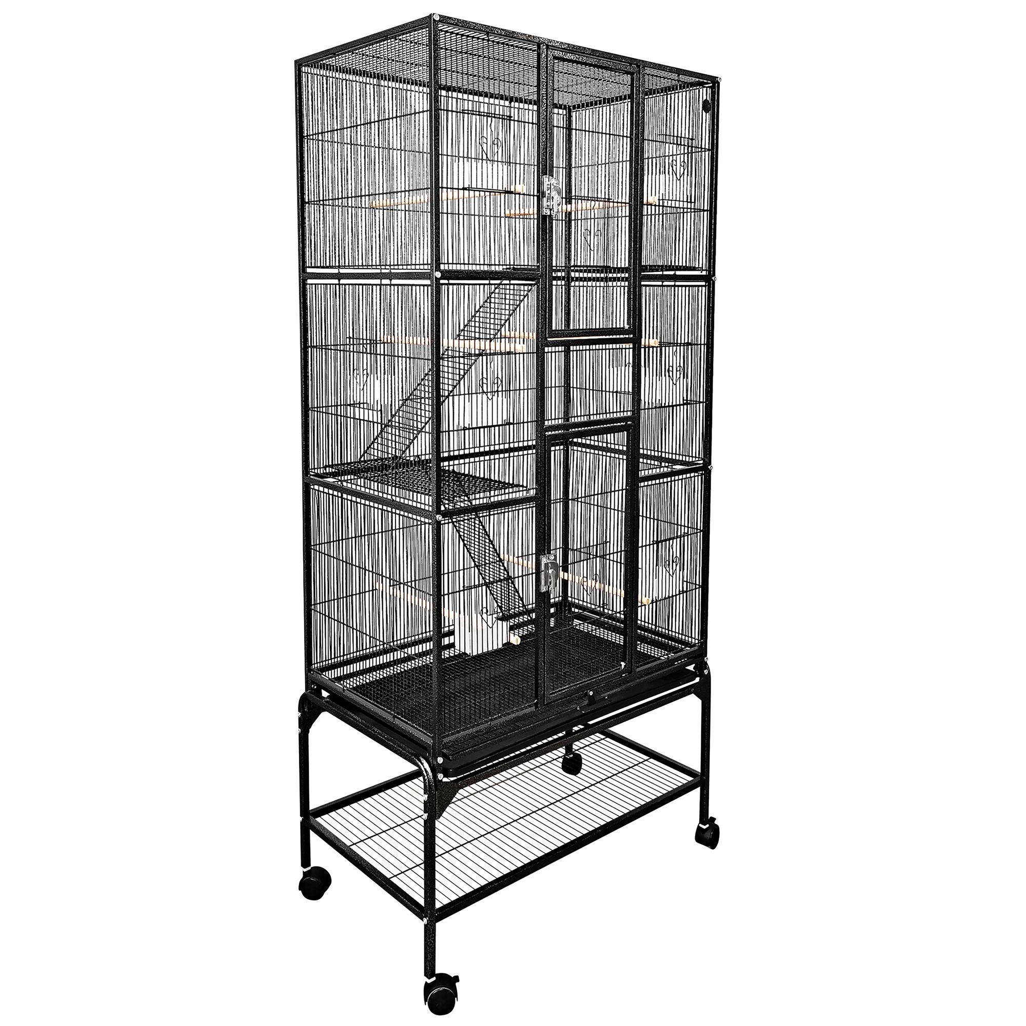 A&E Cage Company Multilevel Flight Pet Bird Cage Black for Medium Birds - thumbnail 2
