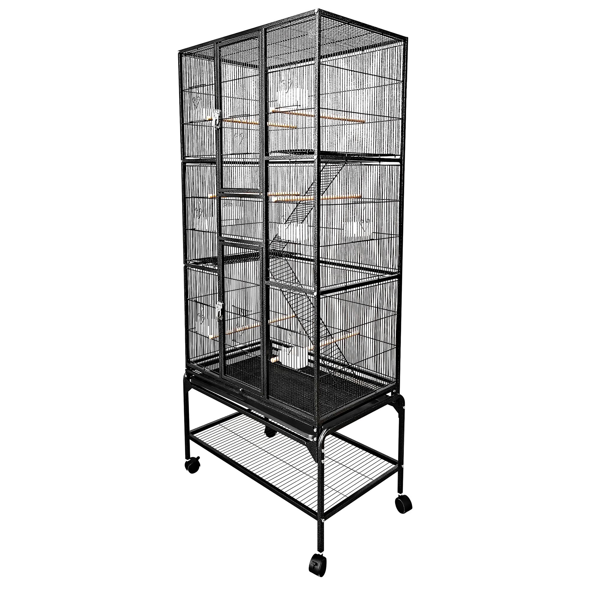 A&E Cage Company Multilevel Flight Pet Bird Cage Black for Medium Birds - thumbnail 3