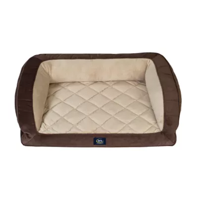Serta® Quilted Orthopedic Bolster Pet Bed w/Removable Cover - Image 1