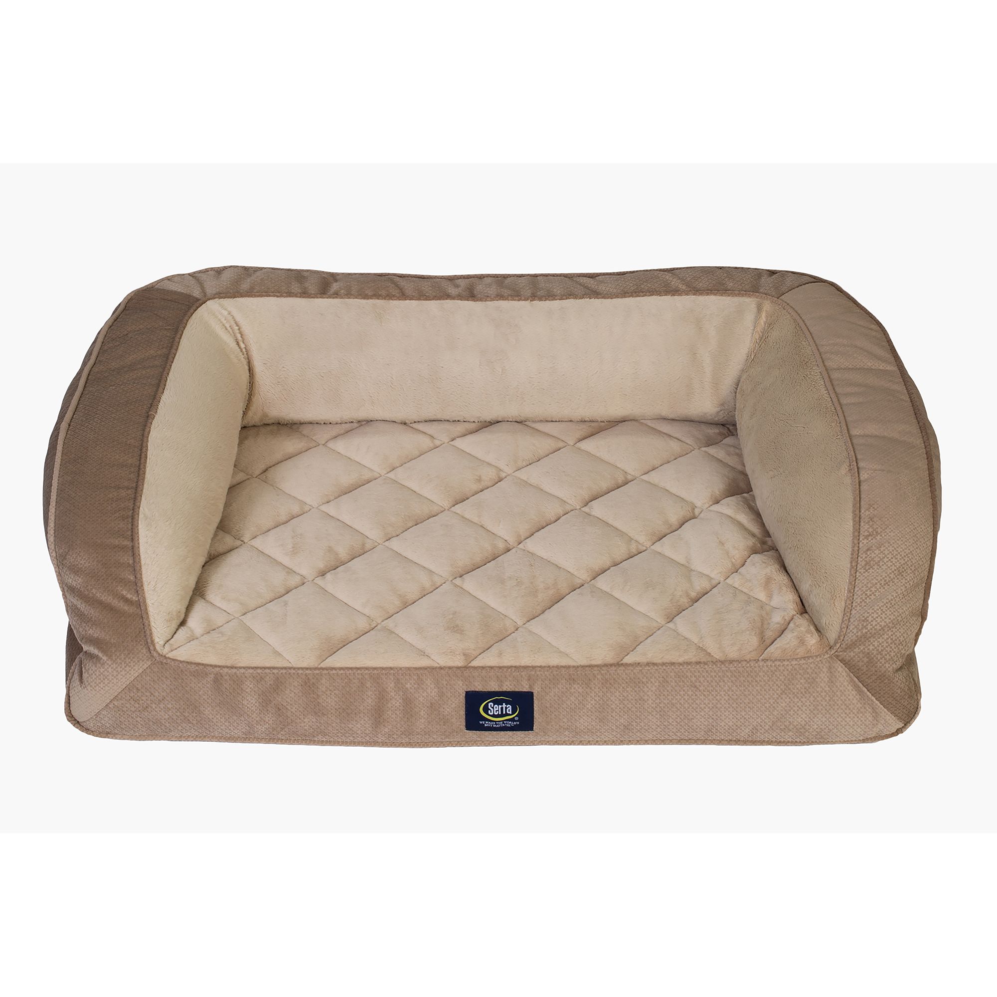 Serta® Quilted Orthopedic Bolster Pet Bed w/Removable Cover