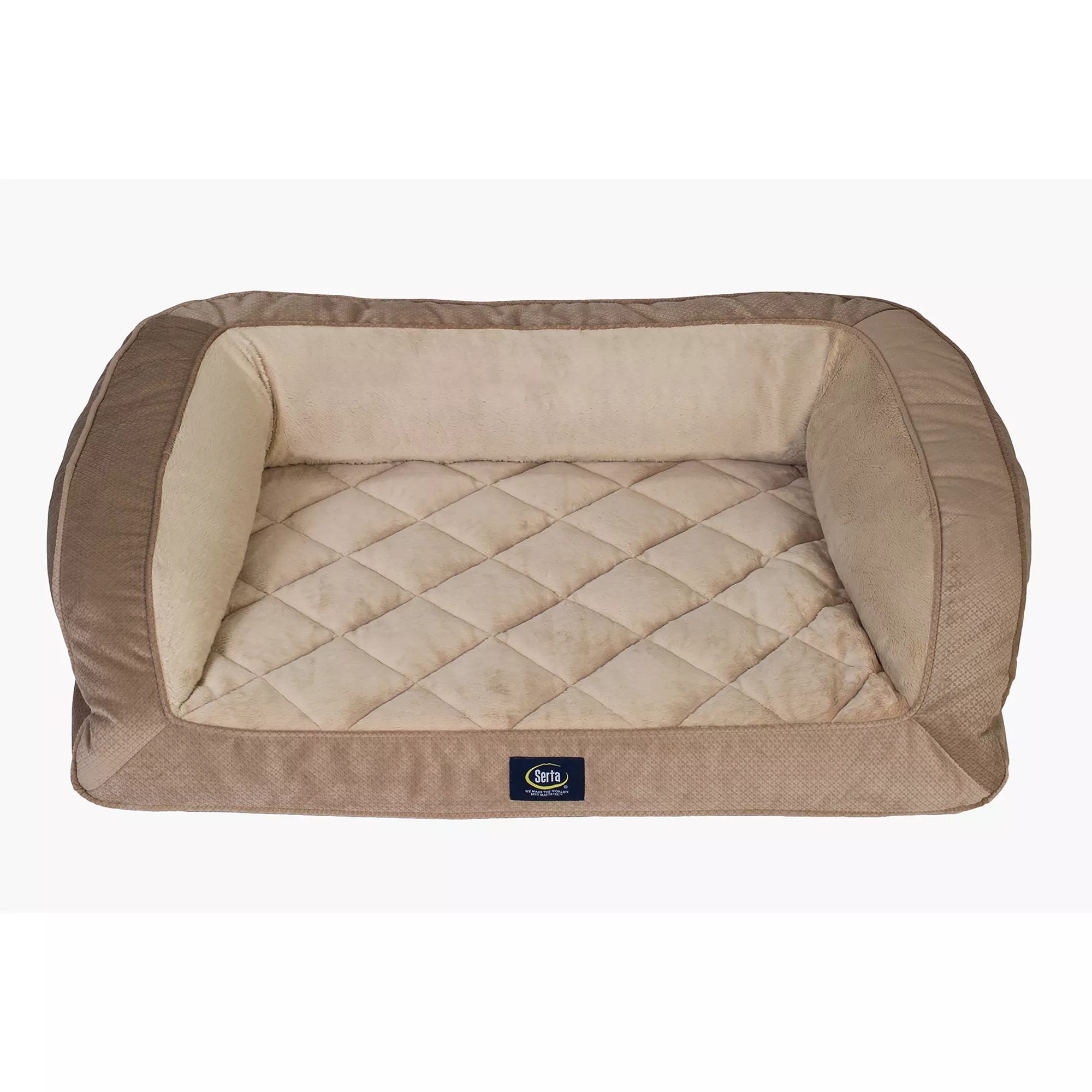 Serta® Quilted Orthopedic Bolster Pet Bed w/Removable Cover