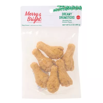 Product Merry and Bright Rawhide Alternative Fried Chicken Dog Treats 6 Count 6.3 OZ