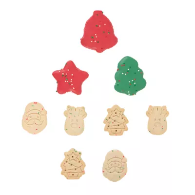 Product Merry and Bright Tree Shaped Cookie Tray Dog Treats 10 OZ