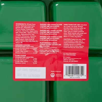 Product Merry and Bright Tree Shaped Cookie Tray Dog Treats 10 OZ