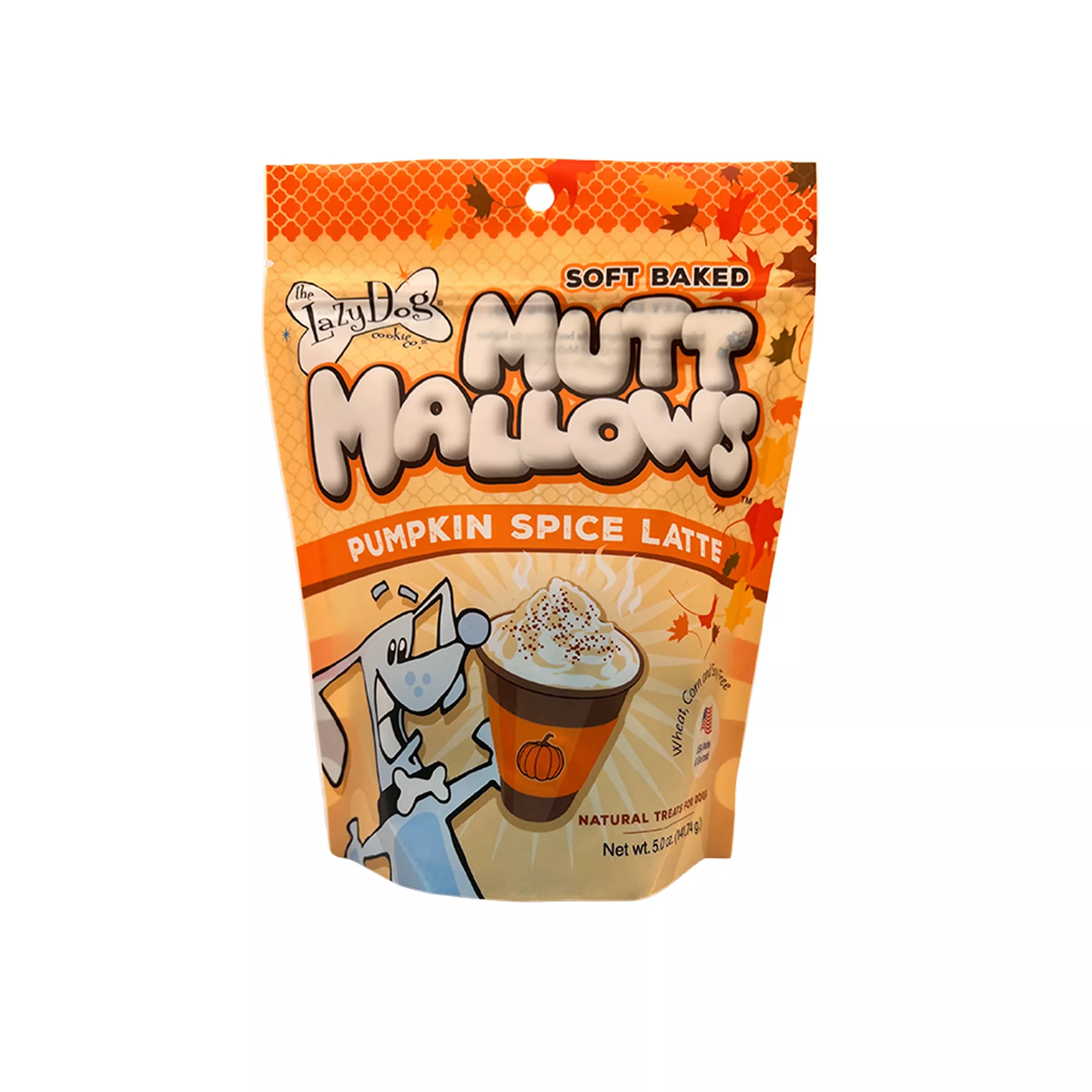 Lazy Dog Soft Baked Natural Dog Treats Mutt Mallows - Pumpkin Spice Latte