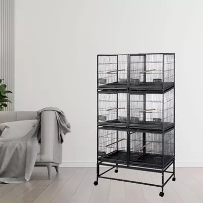 Product A&E Cage Company Six Unit Breeder Cage Black