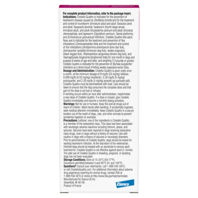 Credelio Quattro Chewable Tablets Dogs 6.1-12 lbs, 6-in-1 Parasite Protection, 1 & 6 Month Supply - Image 2