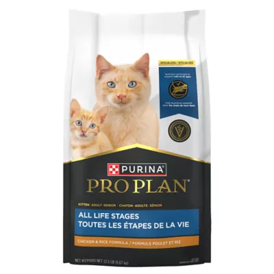 Product Purina Pro Plan Cat - All Life Stages, Dry Food, Chicken & Rice, 12.5 LB