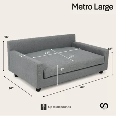 Club Nine Pets Metro Gray Sofa Orthopedic Extra Large Dog Bed - Image 10