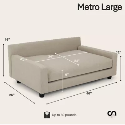 Club Nine Pets Metro Gray Sofa Orthopedic Extra Large Dog Bed - Image 10
