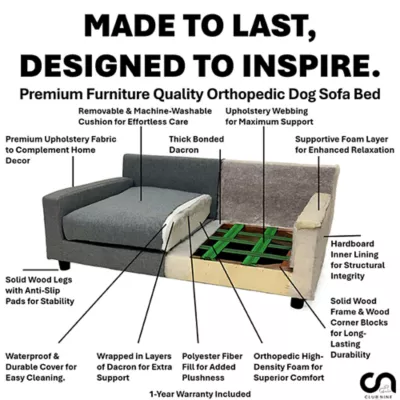 Club Nine Pets Metro Orthopedic Dog Sofa Bed - Image 7