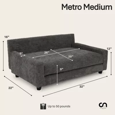 Club Nine Pets Metro Gray Sofa Orthopedic Extra Large Dog Bed - Image 10