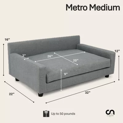 Club Nine Pets Metro Gray Sofa Orthopedic Extra Large Dog Bed - Image 10