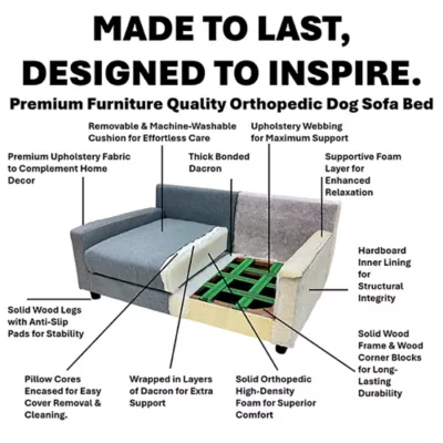 Club Nine Pets Dream Haven Orthopedic Dog Couch Bed - Image 5