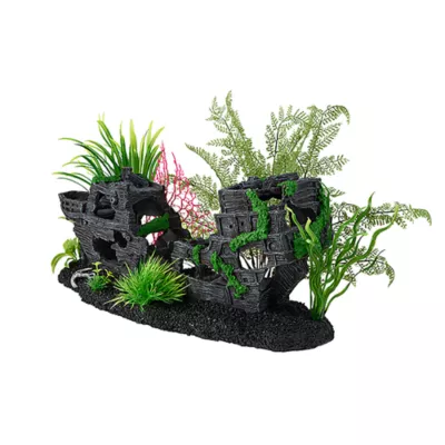 Product Top Fin® Ship with Plants Aquarium Ornament