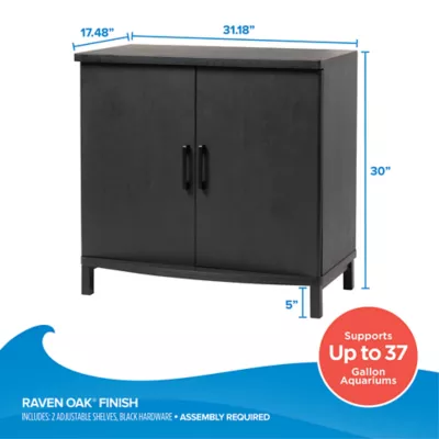Product Top Fin® Bow Front Raven Oak Finish Aquarium Stand