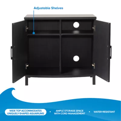 Product Top Fin® Bow Front Raven Oak Finish Aquarium Stand