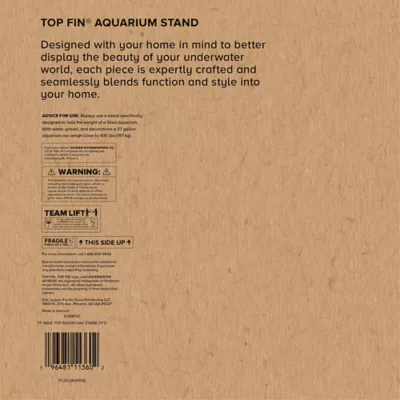 Product Top Fin® Bow Front Raven Oak Finish Aquarium Stand