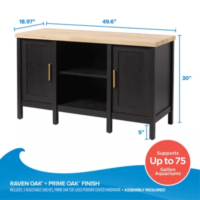 Product Top Fin® Bow Front Raven Oak Finish Aquarium Stand