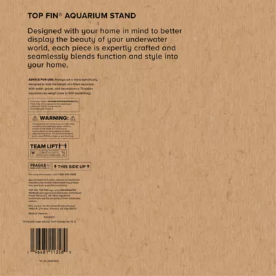 Product Top Fin® Bow Front Raven Oak Finish Aquarium Stand