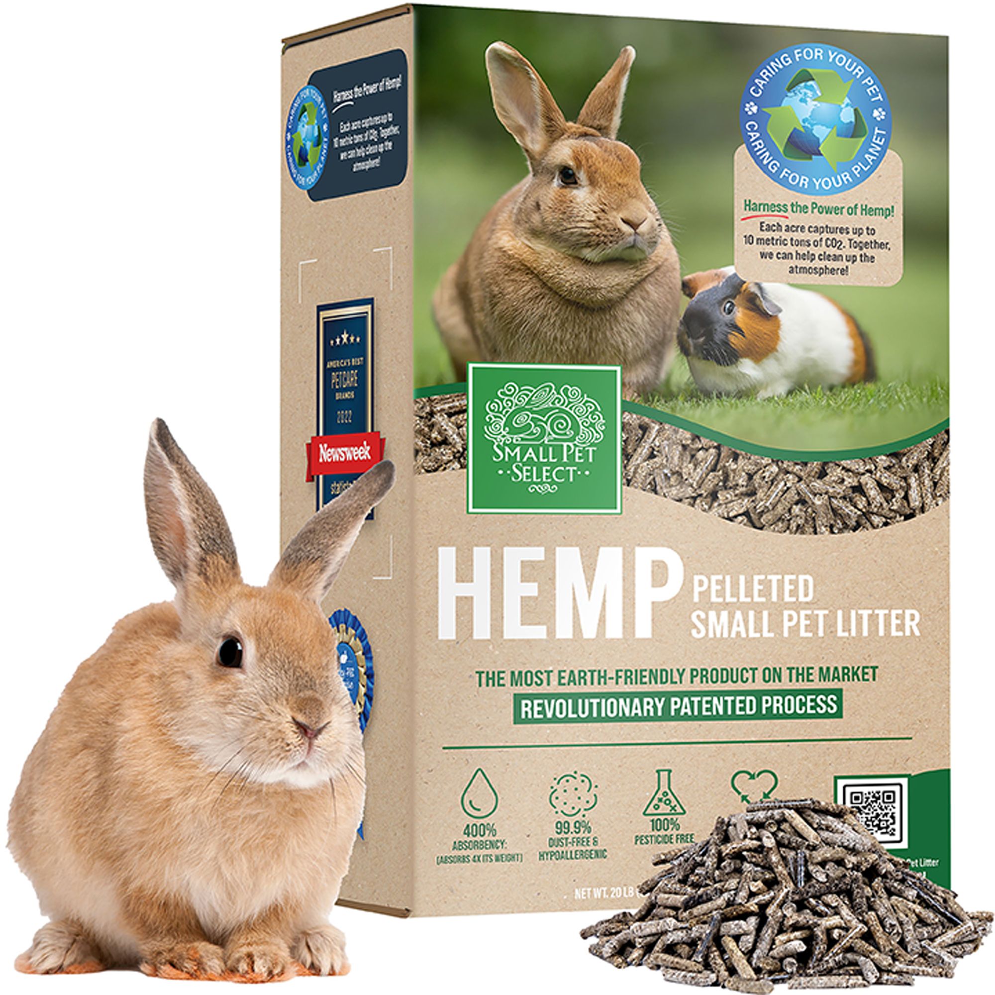 Small Pet Select Hemp Pelleted, Biodegradable Hamster, Rabbit, Guinea Pig Bedding - 20 lb - thumbnail 2