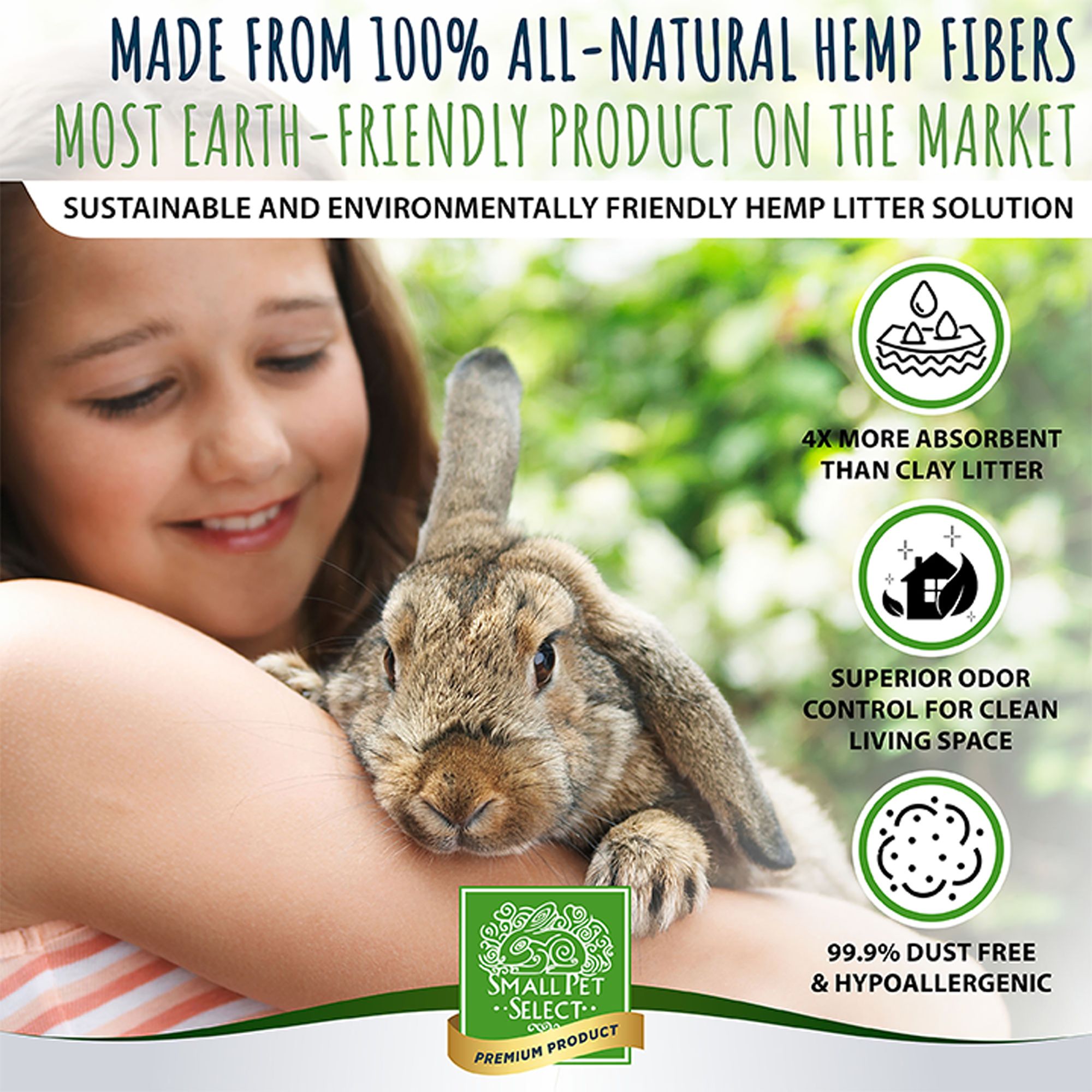 Small Pet Select Hemp Pelleted, Biodegradable Hamster, Rabbit, Guinea Pig Bedding - 20 lb - thumbnail 3