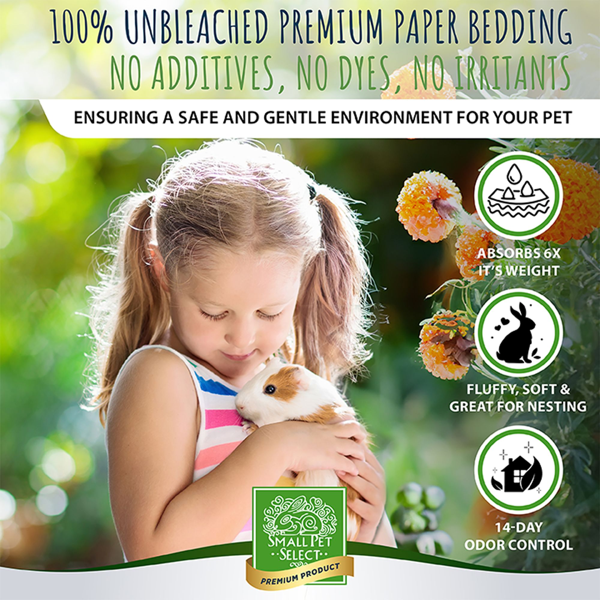 Small Pet Select Natural Paper Small Pet Bedding with Real Marigold Buds - thumbnail 3