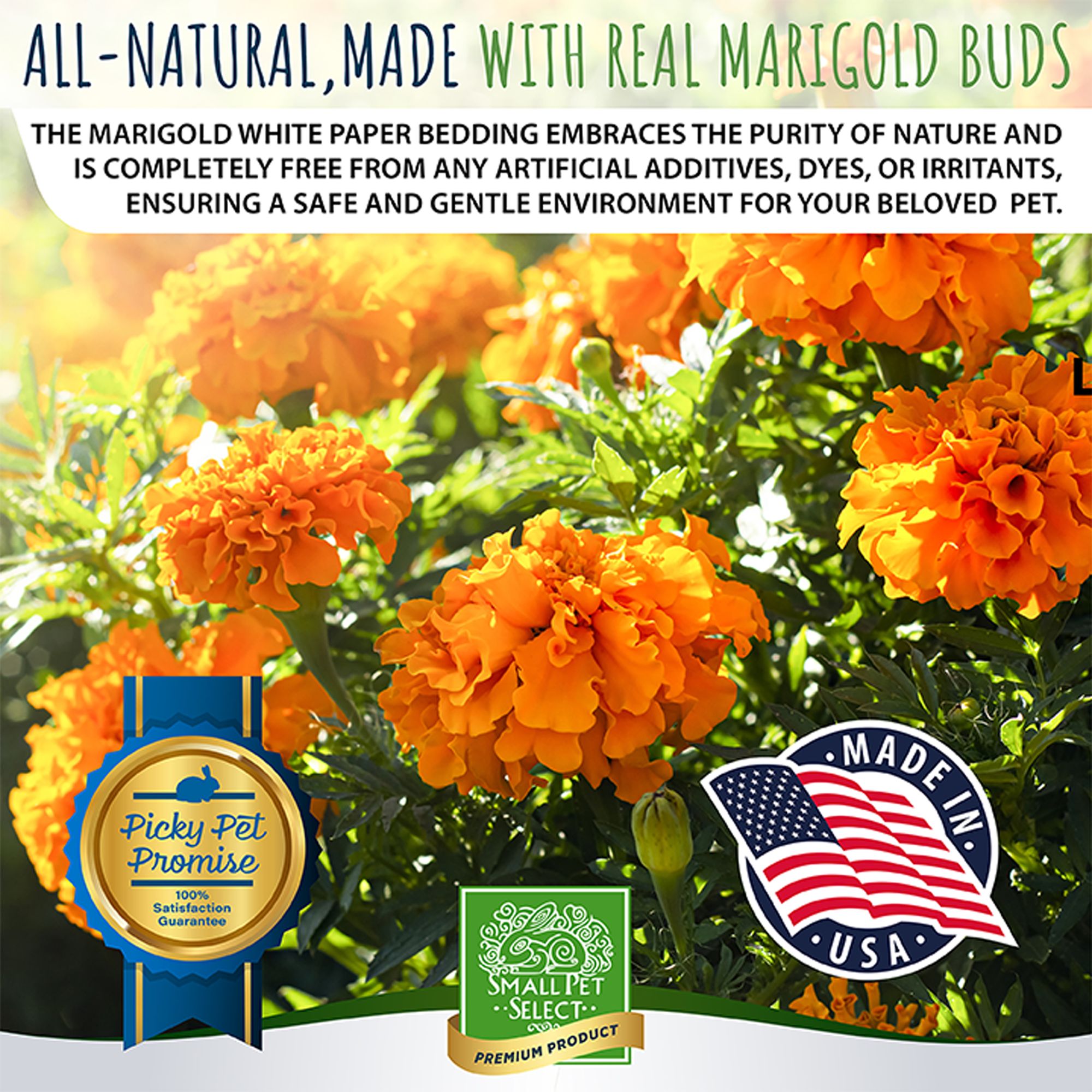 Small Pet Select Natural Paper Small Pet Bedding with Real Marigold Buds - thumbnail 4