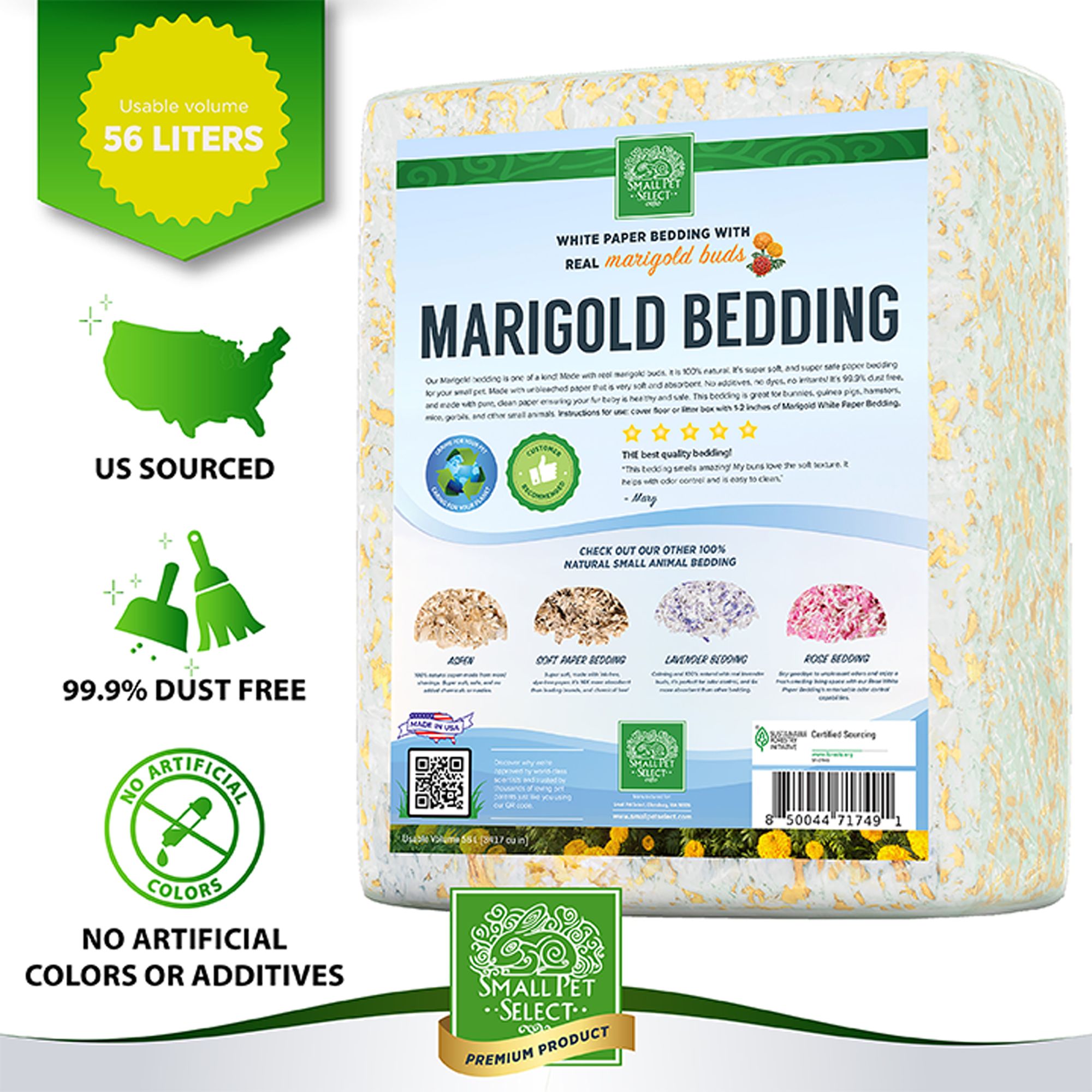 Small Pet Select Natural Paper Small Pet Bedding with Real Marigold Buds - thumbnail 5