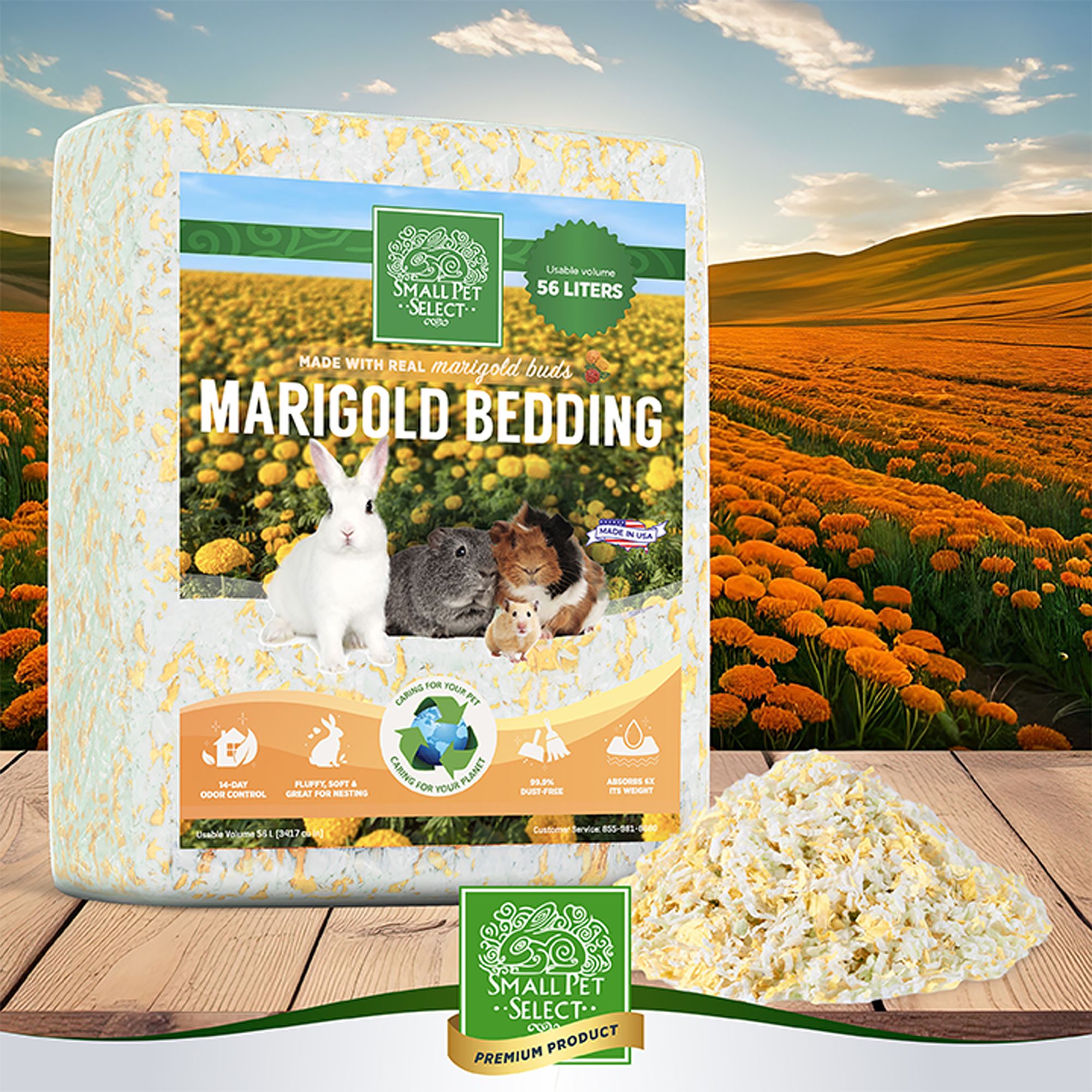 Small Pet Select Natural Paper Small Pet Bedding with Real Marigold Buds - thumbnail 8