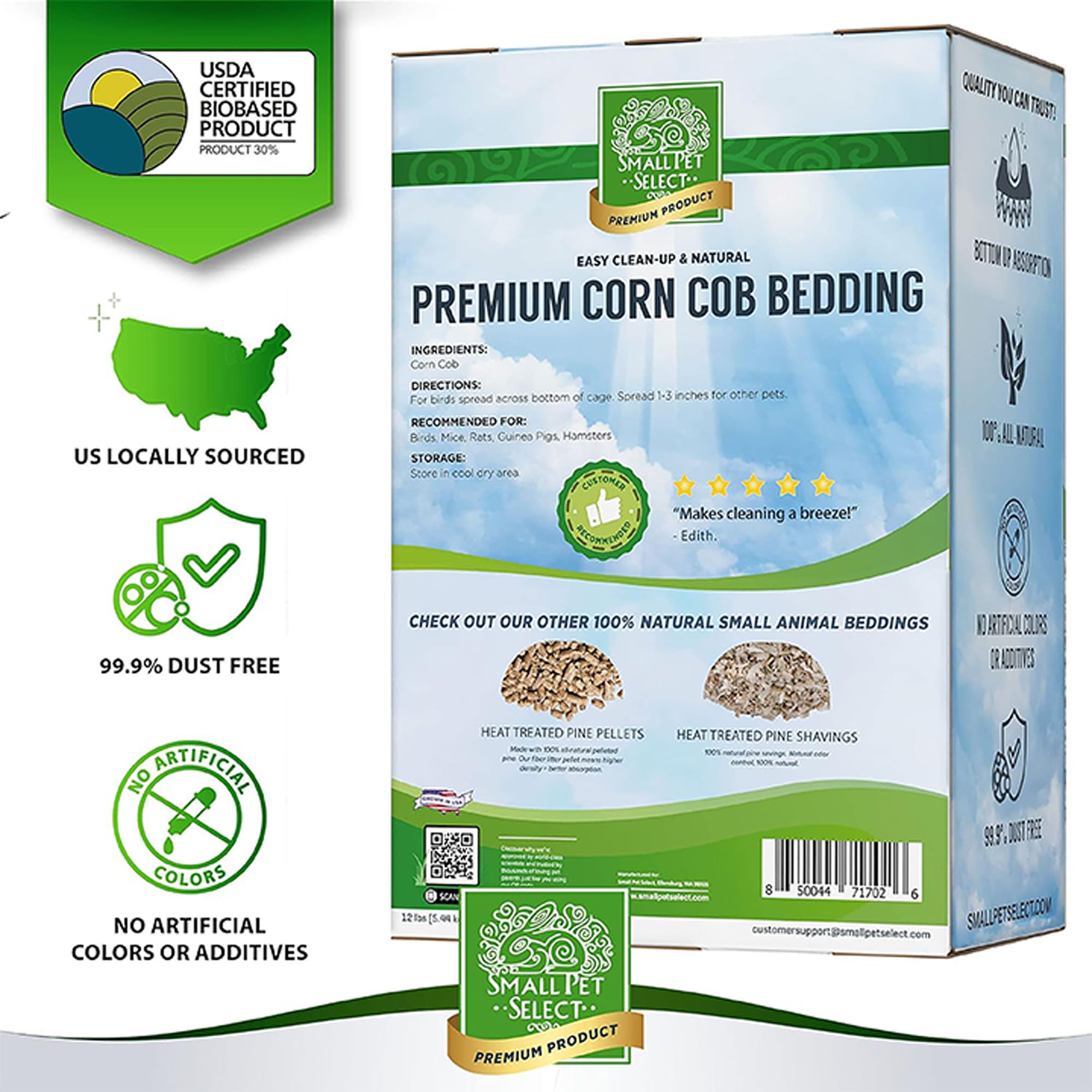 Small Pet Select 100% Natural Corn Cob Bedding - Chicken Coop Bedding - thumbnail 4