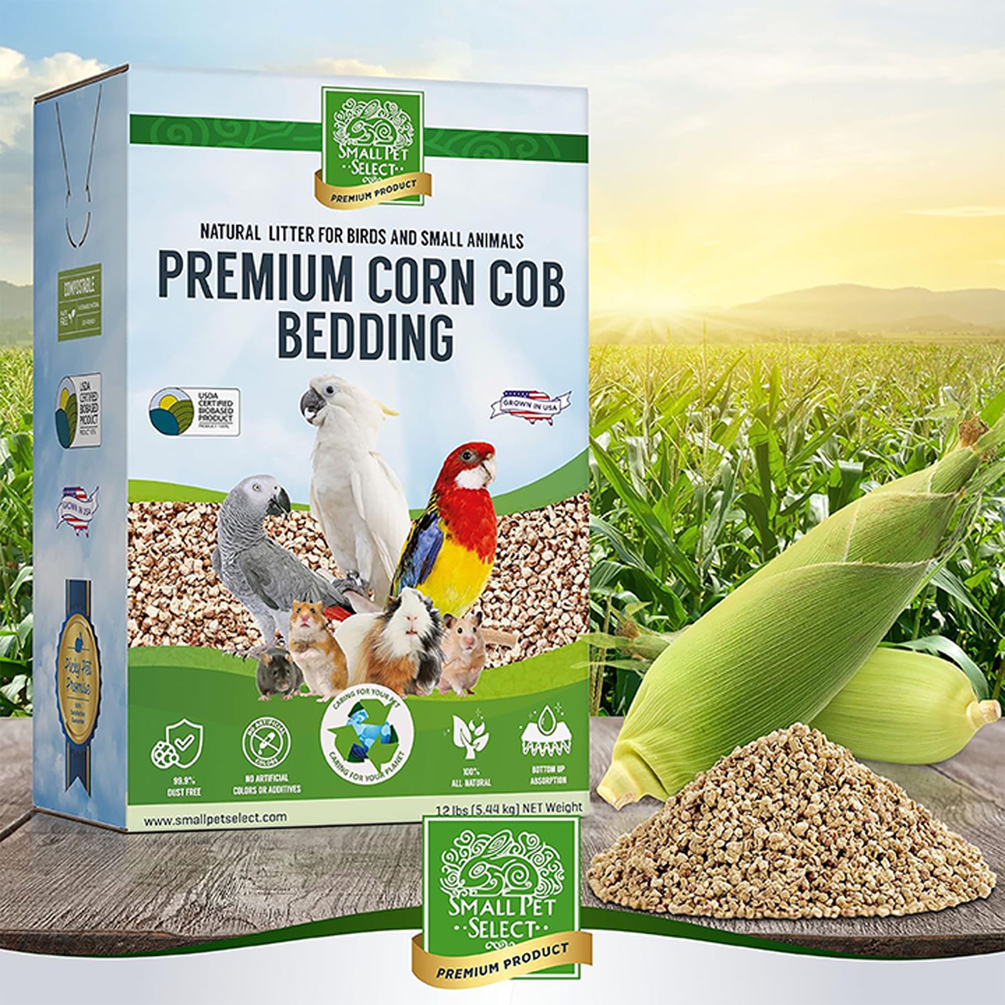 Small Pet Select 100% Natural Corn Cob Bedding - Chicken Coop Bedding - thumbnail 6