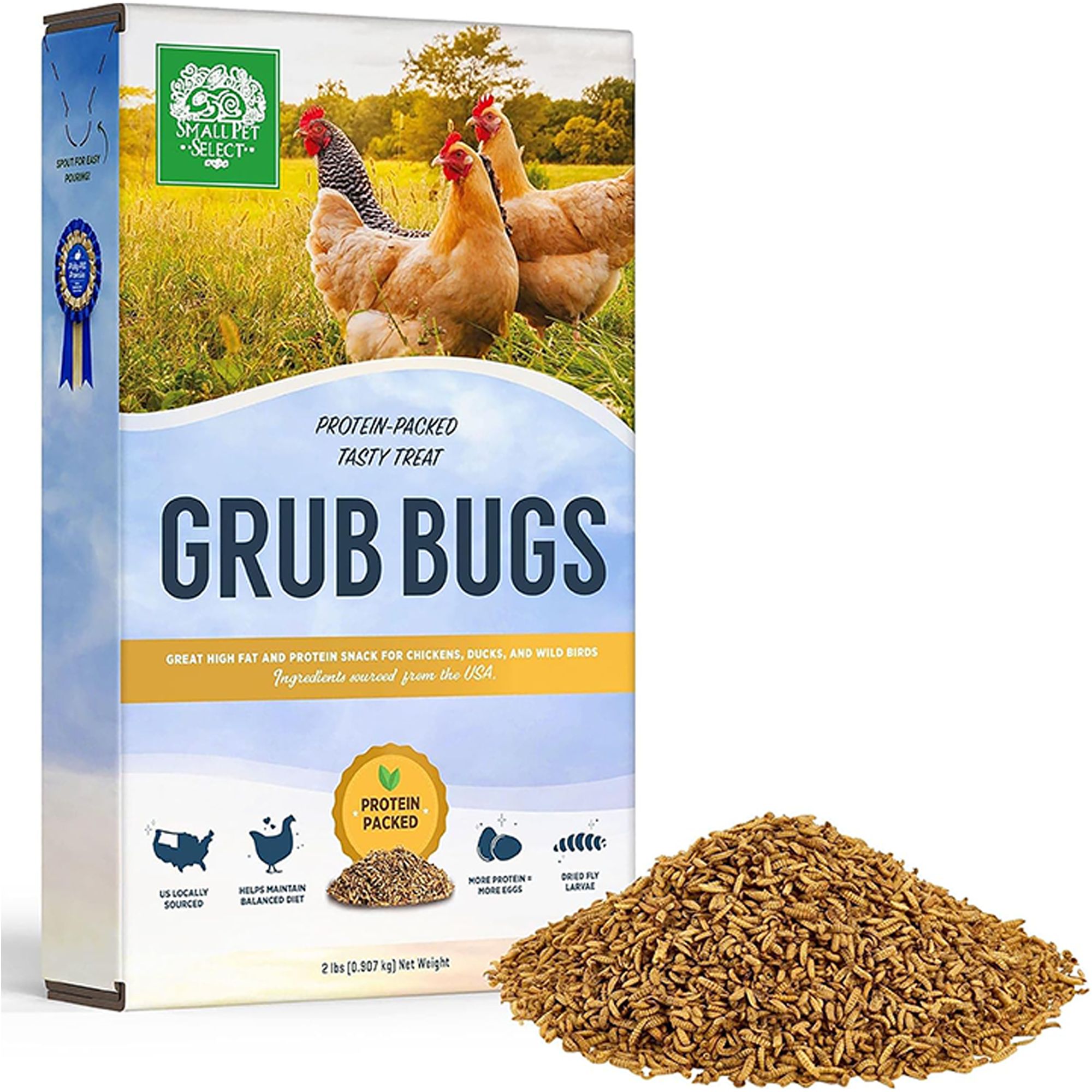 Small Pet Select Grub Bugs, Black Soldier Fly Larvae - Chicken & Poultry Feed - thumbnail 2