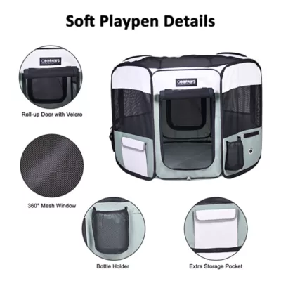 Jespet Collapsible Soft-Sided Playpen W/Carry Bag - Image 2