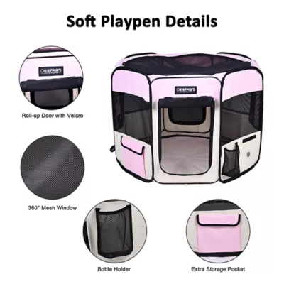 Jespet Collapsible Soft-Sided Playpen W/Carry Bag - Image 2
