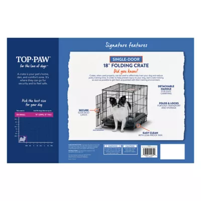 Top Paw® Single Door Folding Wire Dog Crate - Leak Prof Tray; Metal, Collapsible, X-Small - XX Large - Image 8