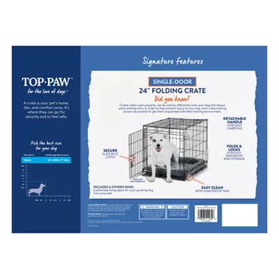 Top Paw® Single Door Folding Wire Dog Crate - Leak Prof Tray; Metal, Collapsible, X-Small - XX Large - Image 8